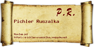 Pichler Ruszalka névjegykártya